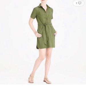 Utility Shirt Dress Green Short Sleeve Size 6